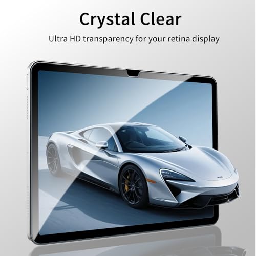 Image of JKSML 2-Pack Screen Protector for iPad A16 11th /10th Generation 11 /10.9 inch 2025 /2022, Tempered Glass UltraFit Tray for Easy Installation, Case Friendly, Bubble-Free, Face ID & Apple Pencil Support