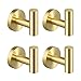 KES Perchero Baño 4 Piezas Ganchos Toallero Perchero Pared de Cocina Acero Inoxidable SUS 304 Oro Cepillado, A2164DG-BZ-P4