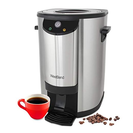 West Bend 57042 Stainless Steel Commercial Grade Coffee Urn Large Capacity Double Walled and Fast Brewing NSF Certified, 42 Cup, Silver