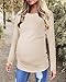 Chuanqi Womens Maternity Shirt Fall Long Sleeve Crew Neck T-Shirts Pregnancy Clothes Side Ruched Tunic Tops A-Apricot
