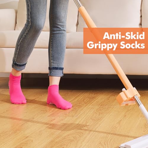 Grip Pilates Socks for Women & Men- Adults Bulk Non Slip Anti Skid Sticky Grippy Sock for Hospital Yoga Barre3