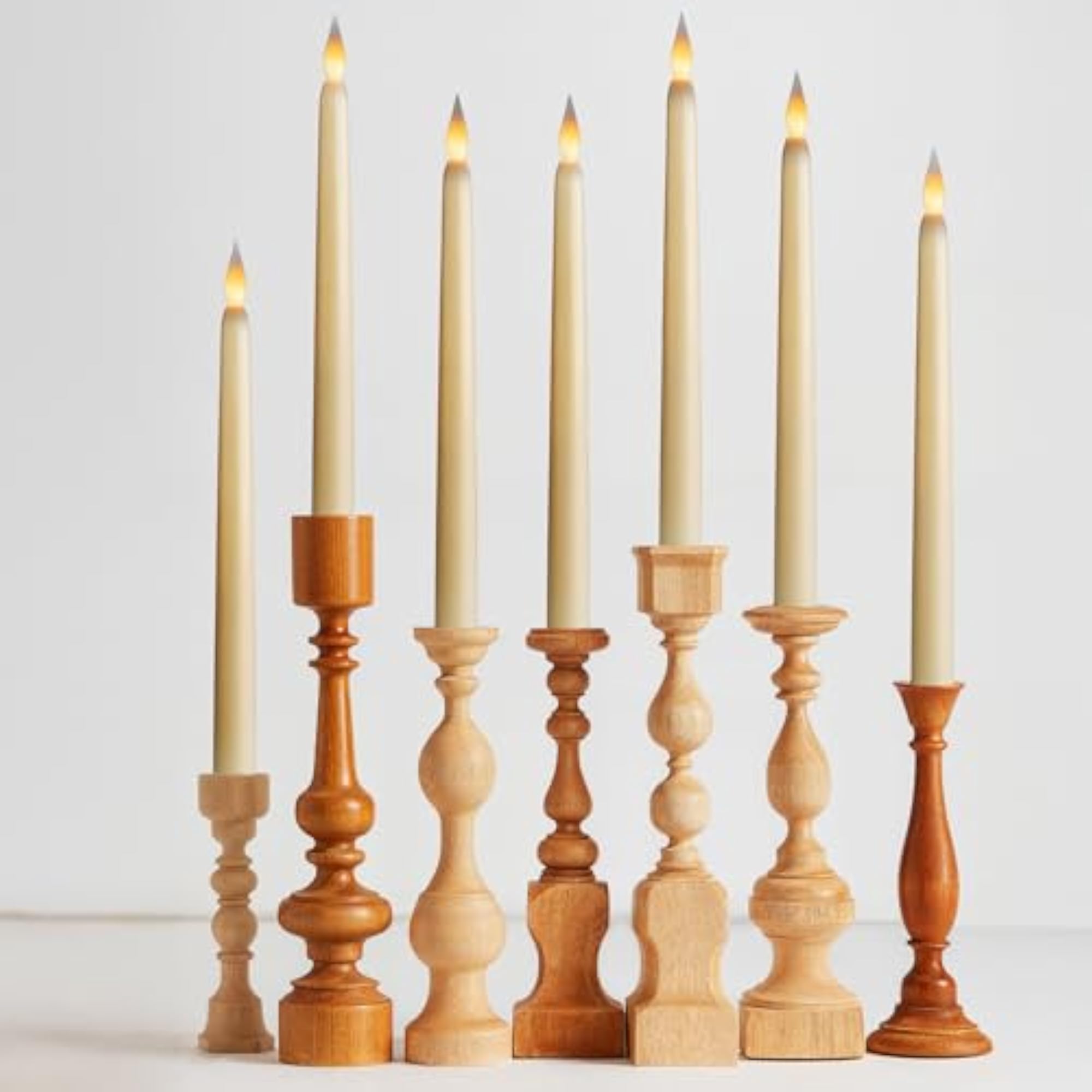 Ivory Taper Flameless LED Faux Wax Candle, 11"