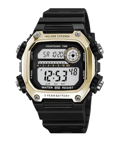 Image of Time Up Digital Dial Finer-Quality Material Square Shape Waterproof,Alarm,Night-Light Watch for Men & Women- WF124-X