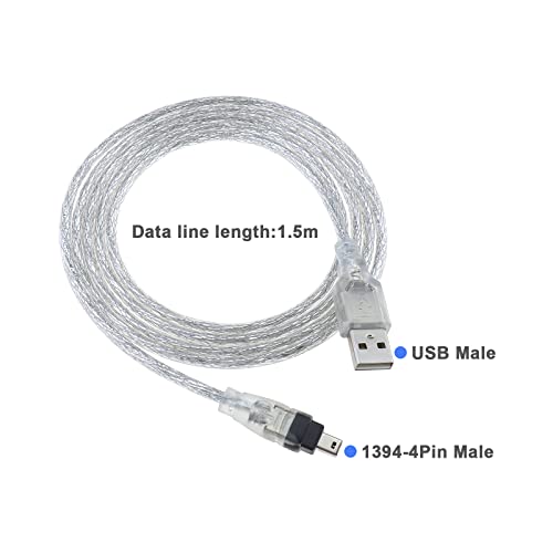 The Lord of the Tools USB Male to Firewire IEEE 1394 4 Pin Male iLink Adapter Cord Cable 1.5m Compatible with Sony DCR-TRV75E DV USB Firewire Cable Accessories - Image 3