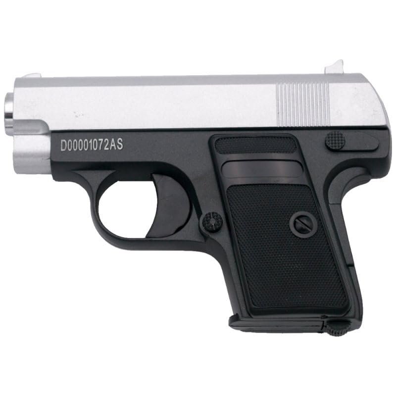 Softair Pistole 6mm G.9BC Vollmetall < 0,5 Joule Airsoft Gun schwarz/Silber