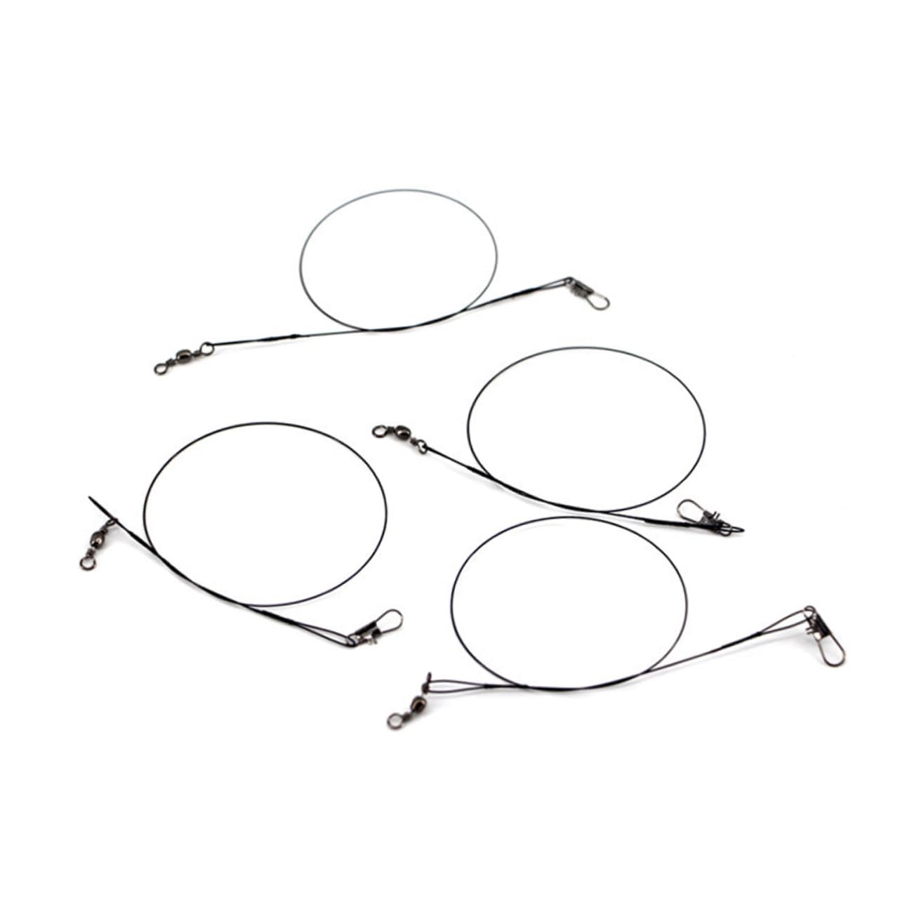 VICASKY 50pcs Fishing Bite Line with Barrel Swivel Durable Steel Wire Leaders for Saltwater and Freshwater Fishing Abrasion Resistant Connector for Bait and Black