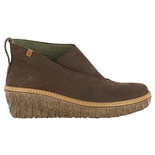 El Naturalista Mujer Botines, señora Botines de cuña,Botas,Botines,Botín con cuña,tacón de cuña,Plateforme,Wedge,Plana,Marrón(),39 EU / 6 UK