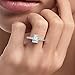 Bo.Dream Emerald Cut 2ct Cubic Zirconia Engagement Rings For Women Platinum Plated Sterling Silver Size 8