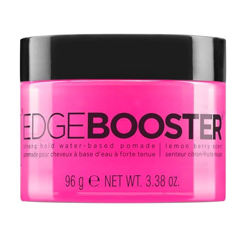 Style Factor Edge Booster Strong Hold Water-Based Pomade | Formulated with Argan Oil for Moisture & High Shine | Long Lasting Edge Control Gel | Lemon Berry 3.38 oz