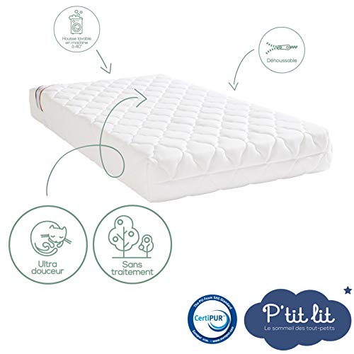 Matelas Bébé Bamboo absorbant 60x120 cm et alèse imperméable douce - 4