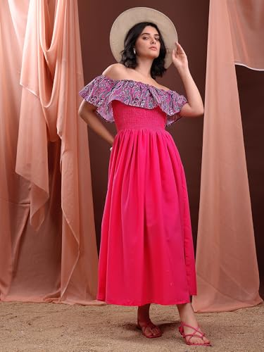 Image of PURVAJA Women's Cotton Dress(Floe-231-235)