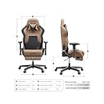 AutoFull C3 Gaming Chair, Racing Style Gaming Chair with Ergonomic Lumbar Support,Adjustable High Back PU Leather PC Chair with Footrest,Brown - Image 3