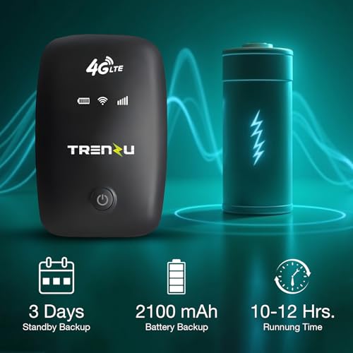 Image of WiFi Dongle with All 4G /5G Sim Support | Portable Wireless Hotspot Device | Upto 150Mbps, 2100mAh Battery, 10 Device | Pocket Wireless Data Card WiFi Dongle with Sim Slot | Laptop & Travel