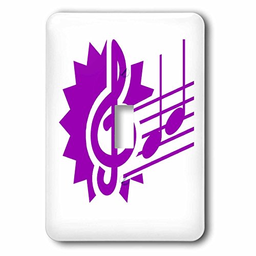 Clé de sol huitième notes violet plaque de déco pour studio - 2
