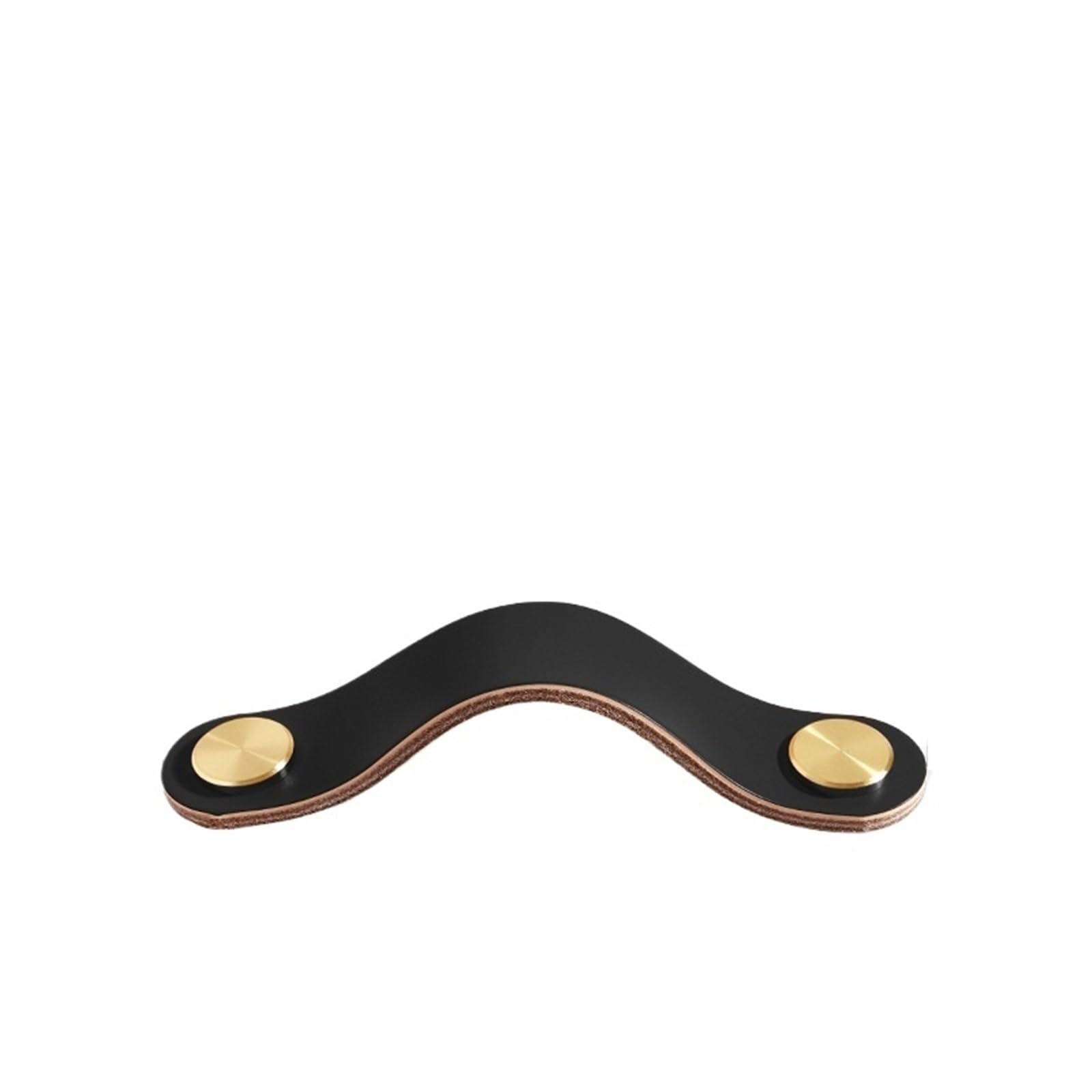 CQAHDSEVF Leather Drawer Pulls, Leather Cabinet Handles Multicolor(Black 96mm)