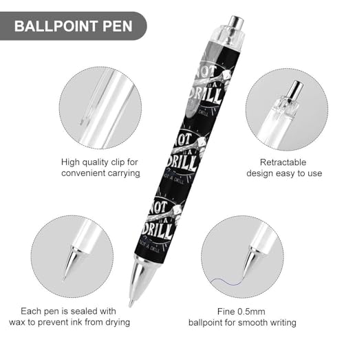 Stylos à bille rétractables IsA Drill écriture fine 0,5 mm noir - 3