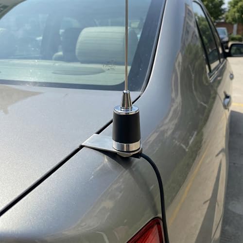 HYS NMO VHF UHF Mobile Antenna Kit, 21-Inch Whip with L-Bracket Mount, 13.1ft Coaxial Cable and PL259 Connector for Ham Truck Fender Car Mobile Radio Transceiver