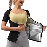 Aimugui Sauna Suit for Women Weight Loss Sauna Shirt Workout Sweat Suit Waist Trainer Vest Fitness Body Shaper Zipper