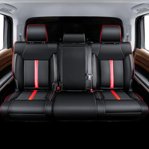 Image of Carlimeki Leather Seat Covers Custom Fit for Tundra 2014-2021 CrewMax | Fits SR, SR5, Limited, Platinum, 1794 Edition, TRD Pro, Capstone - Carbon Fiber - Premium Leather Fully Covered