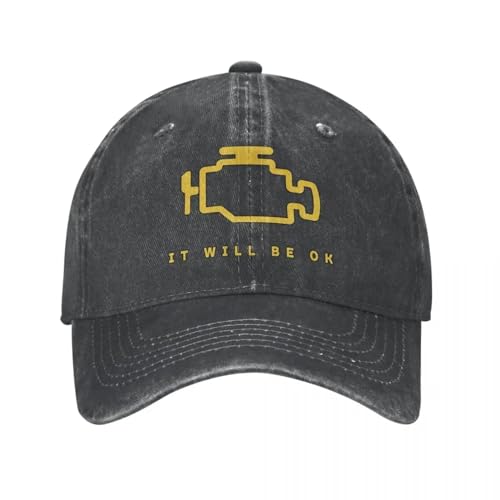 Fashion Water Washing Mechanic Reparación de Coches Revisión de Motor Luz de béisbol Gorras de béisbol Homme Sun Gorra Ajustable Gorras de algodón para Todas Las Estaciones