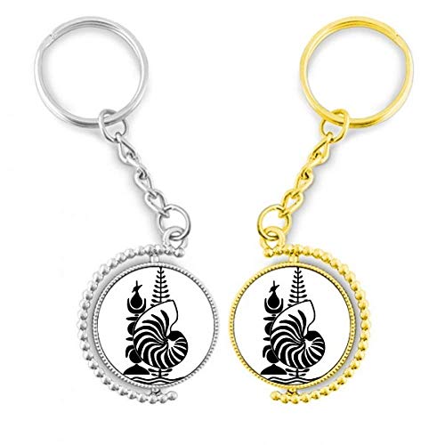 Porte-clés emblème de la Nouvelle-Calédonie en métal doré souvenir idéal