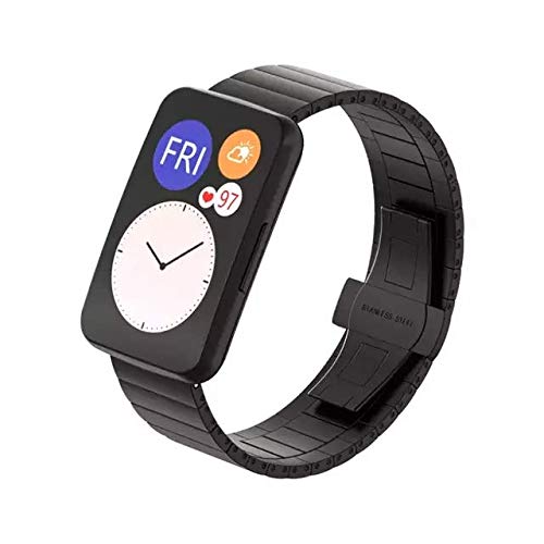 DadoReplacement Stainless steel Band compatible with Huawei Fit Watch, one bead stainless steel strap