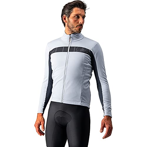 Castelli Mortirolo Vi Jacket Chaqueta, Hombre, Gris Plateado Gris Oscuro, L