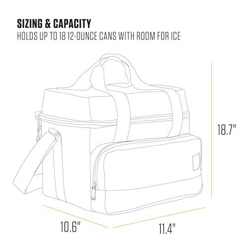 Carhartt Insulated Two Compartment Cooler, Durable Water Repellent Material W/Front Zippered Pocket for Camping, Beach & Travel, 18 Can, Gravel by Carhartt - Image 5