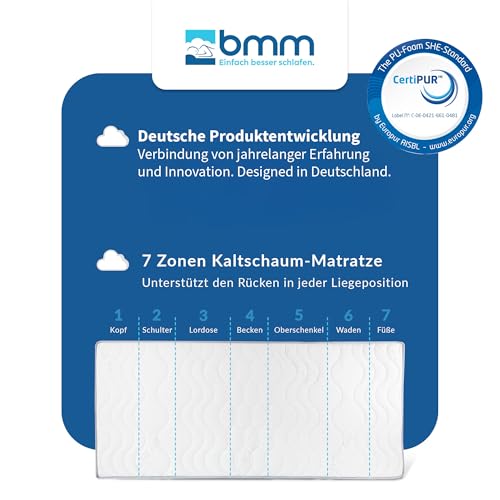 BMM Matratze 180x200cm Komfort 23 H4 extra fest/Kaltschaummatratze Öko-Tex...