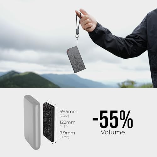 Image of FLEXTAILGEAR 10000mAh Power Bank, Ultra-Lightweight Outdoor Portable Power Bank, Outdoor Travel Fast Charging Waterproof Carbon Fiber, Slim USB-C Power Portable Charger Battery Pack for Phones