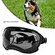 VBESTLIFE Hundebrille, Winddicht, UV-beständig, Staubdicht, Verstellbarer Riemen, Langlebige Hundesonnenbrille für Große Rassen (Schwarzer Rahmen, graue Linse)