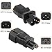 DKARDU IEC C14/C13 to C5/C6 Cloverleaf Power Adapter for Kettle, 3 Pin Male Female IEC320 AC 250V 10A Plug Socket Connector Converter for Laptop UPS Monitor, 2 PCS