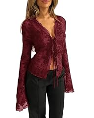 Wine Red With Tie-front Strings