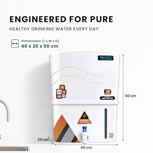 Image of Proven Aqua RO Water Purifier for Home 12L Storage | 12 Stage Purification TDS Adjuster, RO+UV+COPPER+ZINC. Advance MTDS and HTDS Membrane, Suitable for all type water with 1 Year Warranty.