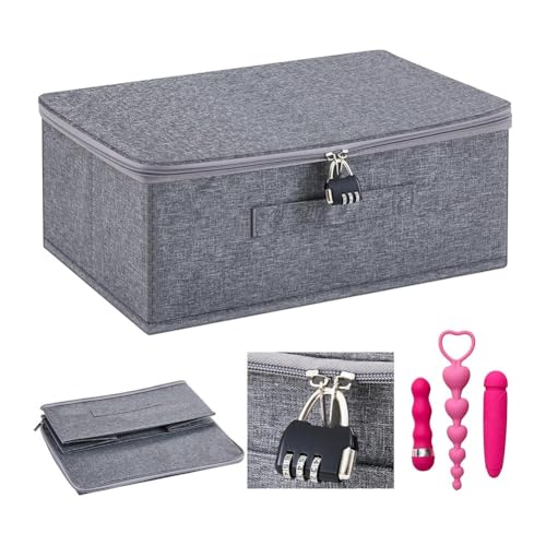 Aboiled Discreto organizador de almacenamiento para adultos juguetes con cremallera tapa bloqueable 15 X 10 X 6.3