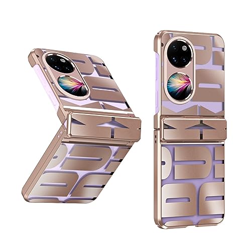 Coque Huawei P50 Pocket ultra-mince or rose avec protection charnière et objectif PC rigide