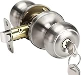 Rulart Door Knob Lock for Bedroom - Keyed Door Knob Lock Interior and Exterior Bathroom Doorknob,Bed