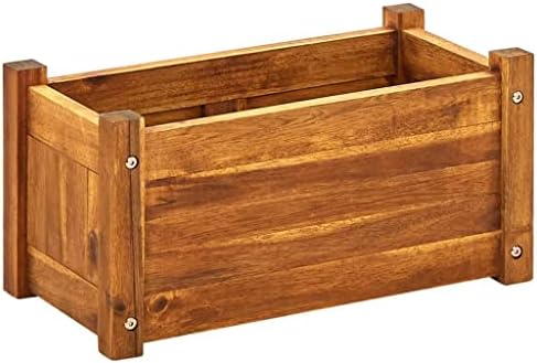 vidaXL Acacia Wood Outdoor Raised Bed Garden Outdoor Flower Box Planter Plant Vegetable Growing Container Balcony Patio Backyard
