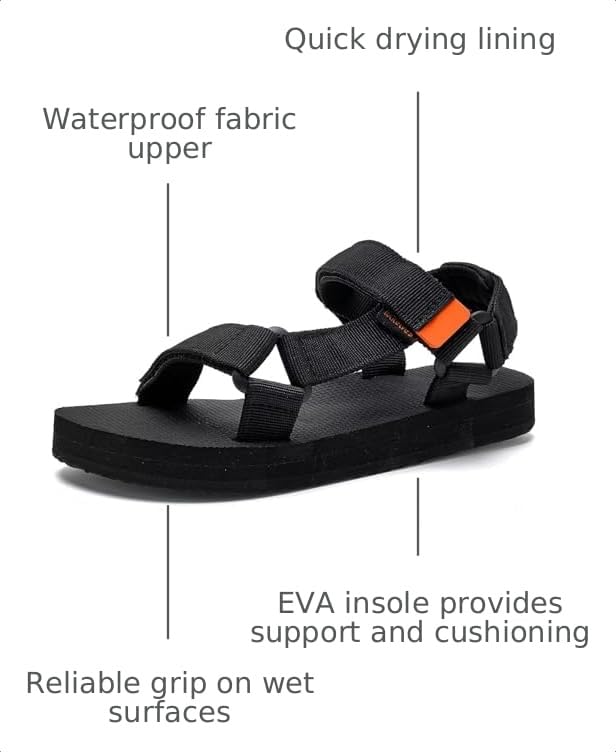 Image of WateLves Kids Sandals Boys Girls Lightweight Non-slip Athletic Sandals with Adjustable Webbing for Hiking Walking Beach Water Sports
