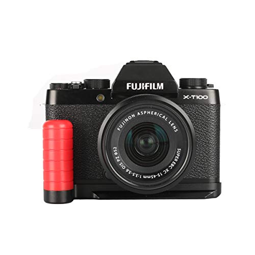 WEPOTO XT100-R Hand Grip Quick Release Plate L Bracket QR Plate Compatible with Fujifilm XT100 Camera -Aluminium Red
