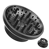 Hair Diffuser Attachment Universal Diffuser Hair Dryer for Curly Hair, Hair Dryer Diffuser for Blow Dry and Volumizing, Hair Diffuser for Curly Hair and Natural Wavy Hair (Black)