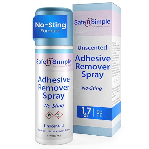 Safe n’ Simple Medical Adhesive Remover Spray for Skin - 1.7 Fl Oz No Sting Alcohol Free Ostomy Adhesive Remover - Gentle Medical Adhesive Removal Spray for Stoma, Urostomy, Ileostomy & Colostomy Care