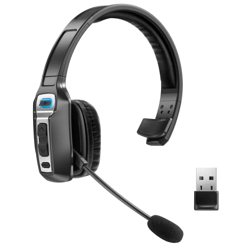 Image of Sarevile Trucker Bluetooth Headset, V5.2 Wireless Headset with Upgraded Microphone AI Noise Canceling, On Ear Bluetooth Headphone with Mute for Driver Office Call Center
