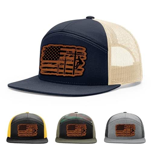 OnlyDads Hat - Leather Patch Trucker Snapback Cap, 7 Panel Baseball Hat For Men & Women, 50+ Color Options - View #7