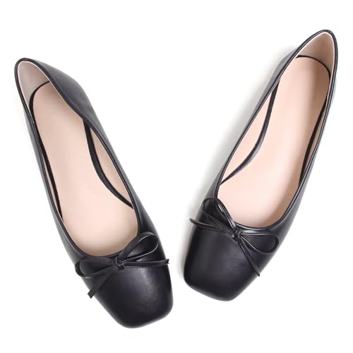 Image of Dear Time Women's Casual Foldable Ballet Flats Square Toe Ballerina Flats Shoes Comfortable