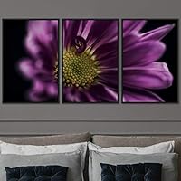 3 Piece Framed Canvas Wall Art Purple Blossom and Colorful Bouquet Canvas Prints Home Artwork Decoration for Living Room,Bedroom - 16