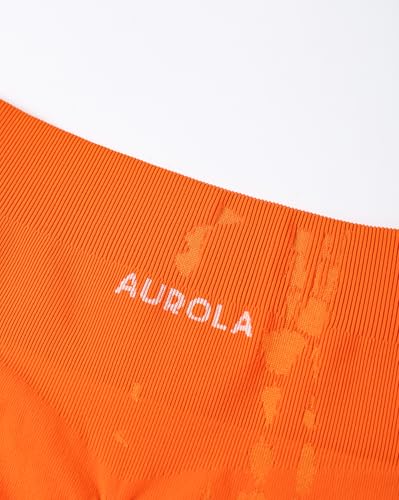 Image of AUROLA Serpent Seamless Scrunch Workout Shorts for Women,Tummy Control Squat Proof Ribbed Thick Active Gym Short
