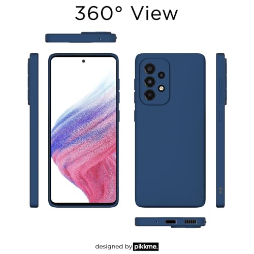 Image of Outlouders Back Cover for Samsung Galaxy A53 5G | Camera Protection | Durable Soft Matte Silicone Bumper Case (Blue)