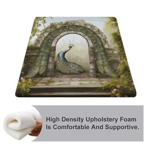 Coussin de sol de méditation premium imprimé paon pour adultes - 4