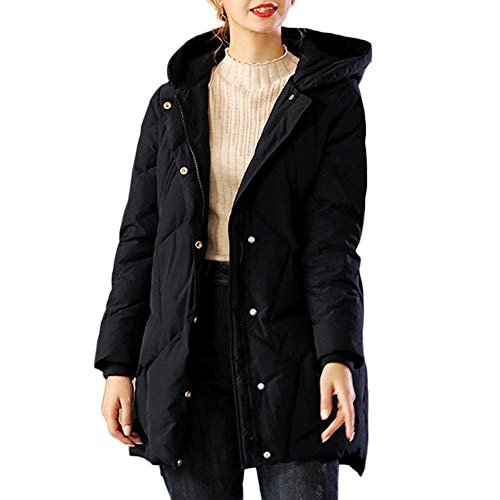 Doudoune longue en duvet de canard pour femme AKT veste d'hiver à capuche chaude